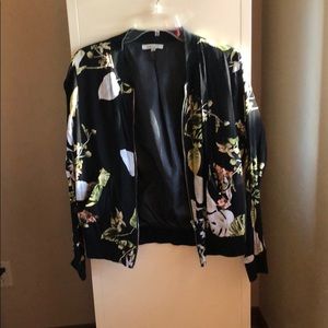 floral patterned bomber jacket